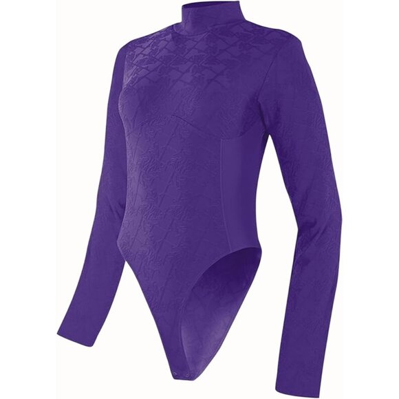 MTV Tops - MTV Women's Bodysuit Long Sleeve Shapewear Leotard Violet XS NEW